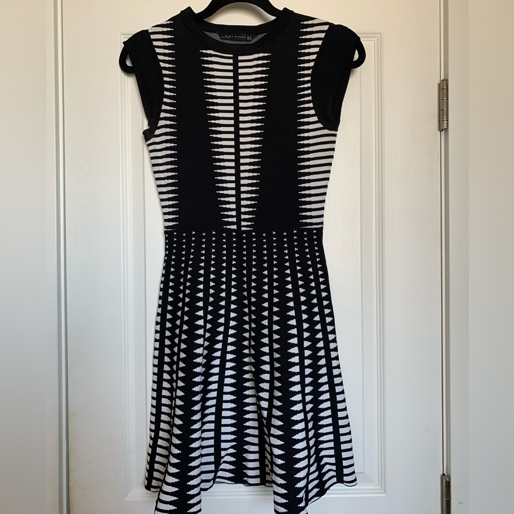 Zara black and white knit dress